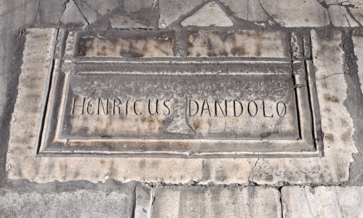 Grave marker of Enrico Dandolo in Hagia Sophia (Istanbul, Turkey)